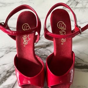 size 6 red pleaser heels